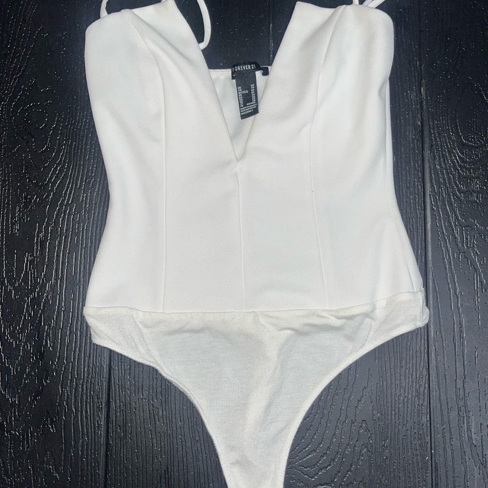 Forever 21 White Bodysuit Blouse